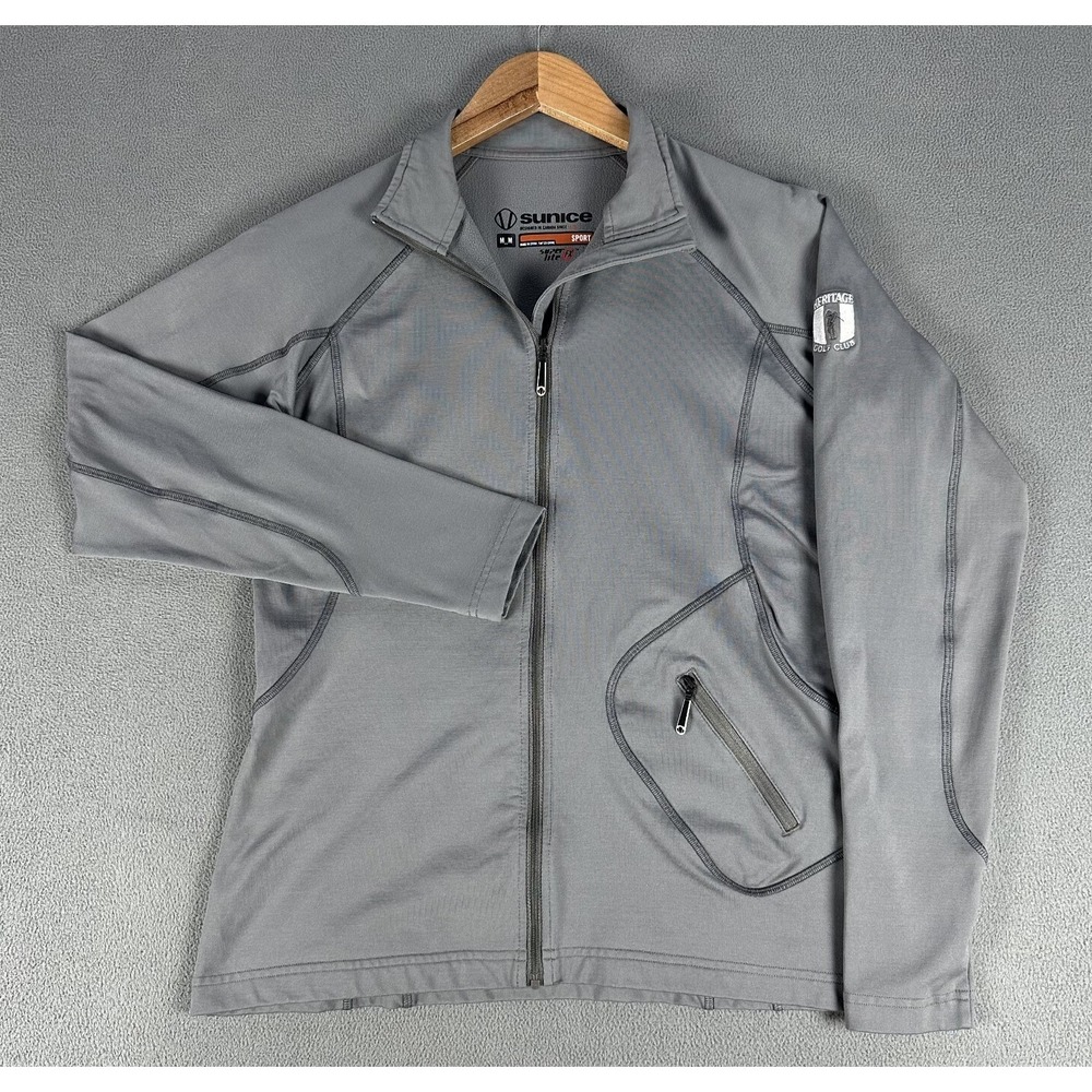Sunice Jacket Womens Medium Grey Super Lite Sport Performance Heritage Golf Club